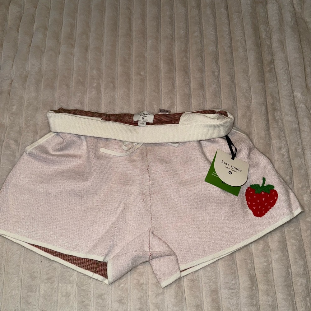 kate spade Pink and White Athletic Shorts Elastic Waistband